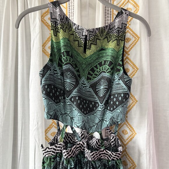 Mara Hoffman Lattice Cutout Midi Sundress (Size 2) High Neck Sleeveless Flowy - Picture 7 of 10